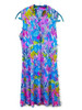 Beachtime Multi-Colored Sealife Sleeveless Zip Up High Neck Sun Dress