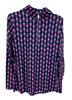 Beachtime Pink Martini Navy Long Sleeve Pull-Over High Neck Top