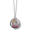 Brighton Flower Duet Glass Shaker Silver Necklace