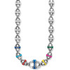 Brighton Portofino Reversible Multicolor Silver Link Chain Necklace