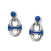Brighton Portofino Blue Link Drop Silver Earrings