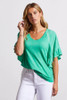Tribal Raglan Pop Over V-Neck Double Frill Short Sleeve Top  