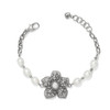 Brighton Kyoto In Boom Silver Cherry Blossom Flower Pearl Bracelet