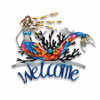 Color Splash Multi-Color Mermaid Welcome Metal Wall Sign