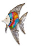 White Capiz Multi-Color Splash Tropical Fish Metal Wall Art