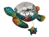 Multi-Color Metal Capiz Sea Turtle Small Wall Clock