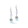 Coeur De Lion Iconic Aqua Lilac GeoCUBE® Crystal Silver Earrings