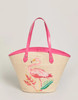 Spartina 449 Tropic Flamingo Straw Beach Tote Bag