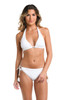 La Blanca Saltwater Sands White Eyelet Halter Bra Swim Top