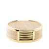 Lilly Pulitzer Gold Trimmed Raffia Coaster Set