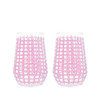 Lilly Pulitzer Pink Caning Tall Acrylic Wine Glasses Tumbler Set of 2