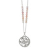 Brighton Sakura Sculpted Pendant Blush Pink Beaded Silver Necklace