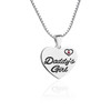 Cherished Moments Daddy's Girl Child's Silver Heart & Pink Crystal Necklace