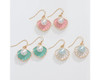 Periwinkle Enamel Scallop Shell With Pearl Inside Dangle Earrings