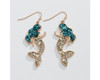 Periwinkle Geode Crystal Gold Dangle Mermaid Earrings