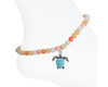Periwinkle Earth Tone Multi Color Beaded Turtle Anklet  