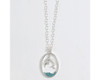 Periwinkle Aquamarine Crystals Water Jumping Dolphin Silver Necklace