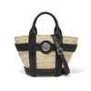Brighton Aria Medium Straw Black Leather Trim Tote Purse