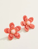 Spartina 449 Natural Sweet Straw Red Flower Earrings