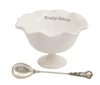 Mud Pie Fruit Pedestal Bowl With Serving Spoon