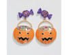 Periwinkle Halloween Glitter Candy Pumpkin Dangle Earrings