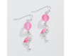 Periwinkle Pink Bead Dangle Flamingo Earrings