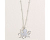 Periwinkle Brushed Silver Octopus Pendant Chain Necklace