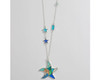 Periwinkle Colorful Blue Stained Glass Resin Starfish Pendant Silver Necklace