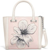Brighton Alecia Floral Cream & Blush Leather Crossbody Satchel Purse