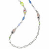 Brighton Painted Flower Garden Silver Long Chain Necklace