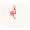 Spartina 449 Flamingo Fluffy Pom Pink Key Ring Keychain