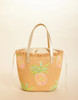 Spartina 449 Flamingo Pineapple Straw Tote Bag Purse