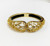 Andrew Hamilton Crawford Open Scroll Two Tone Hinged Bangle Bracelet