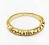 Andrew Hamilton Crawford Cheetah Scroll Hinged Bangle Bracelet