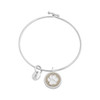 Dune Jewelry Beach Sand Dog Print Charm Silver Bangle Bracelet