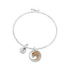 Dune Jewelry Beach Sand Wave Charm Silver Bangle Bracelet