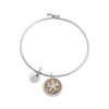 Dune Jewelry Beach Sand Sand Dollar Charm Silver Bangle Bracelet