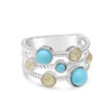 Dune Jewelry Seven Bezel Silver Ring
