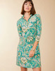 Spartina 449 Mystic Moss Bird Nora Half-Zip Sleeve Dress