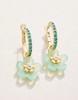 Spartina 449 Yarrow Sea Flower Dangle Crystal Hoop 2 in 1 Earrings