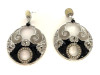 Boutique Collection Large Black & Gray Circle Statement Earrings