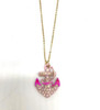 Crystal Avenue Pink Anchor Pendant Gold Necklace