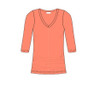 JudyP Rachel Ruched Sides 3/4 Sleeve Top