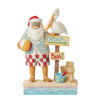 Jim Shore Santa and Pelican Beach Sign On Beach Sand With Waves Figurine