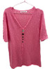 Lulu-B Split Neckline Novelty Buttons Short Sleeve Sweater Top