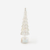 One Hundred 80 Degrees Revolving Clear Iridescent Light Up Glass Christmas Tree