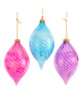 Kurt Adler Translucent Glass Swirl Teardrop Ornaments