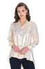 Frank Lyman High Low Light Gold Shimmer Blouse