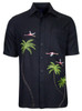 Weekender Flamingo Coast Embroidered Men's Black Shirt