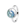 Ocean Jewelry Blue Crystal Wave Silver Ring